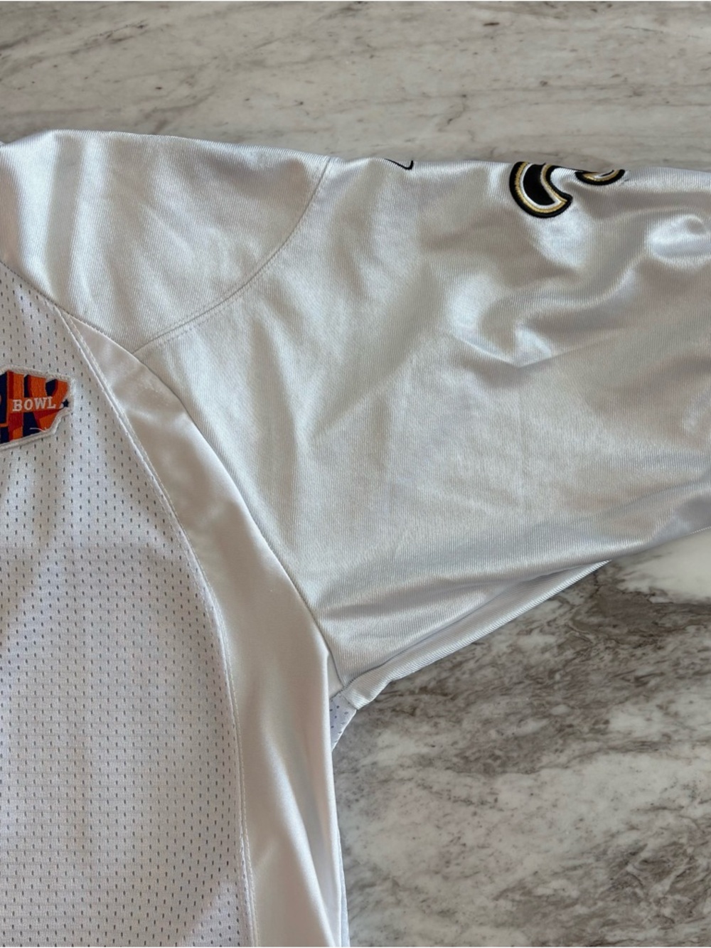 Reebok White Black and Gold #9 Football Jersey - Picture 6 of 10